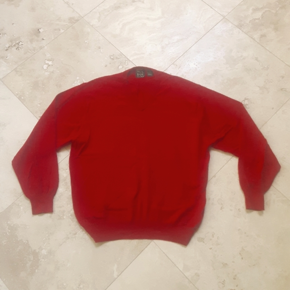 Joseph A. Bank 100% Merino Wool V-Neck Sweater, Two-Ply, Nearly New Condition